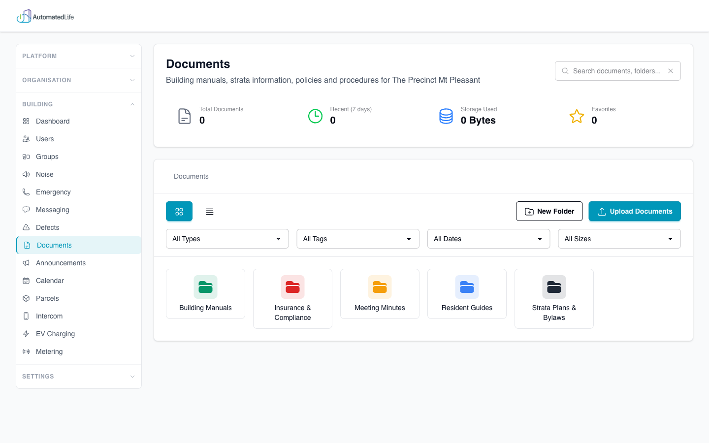 Document hub web dashboard
