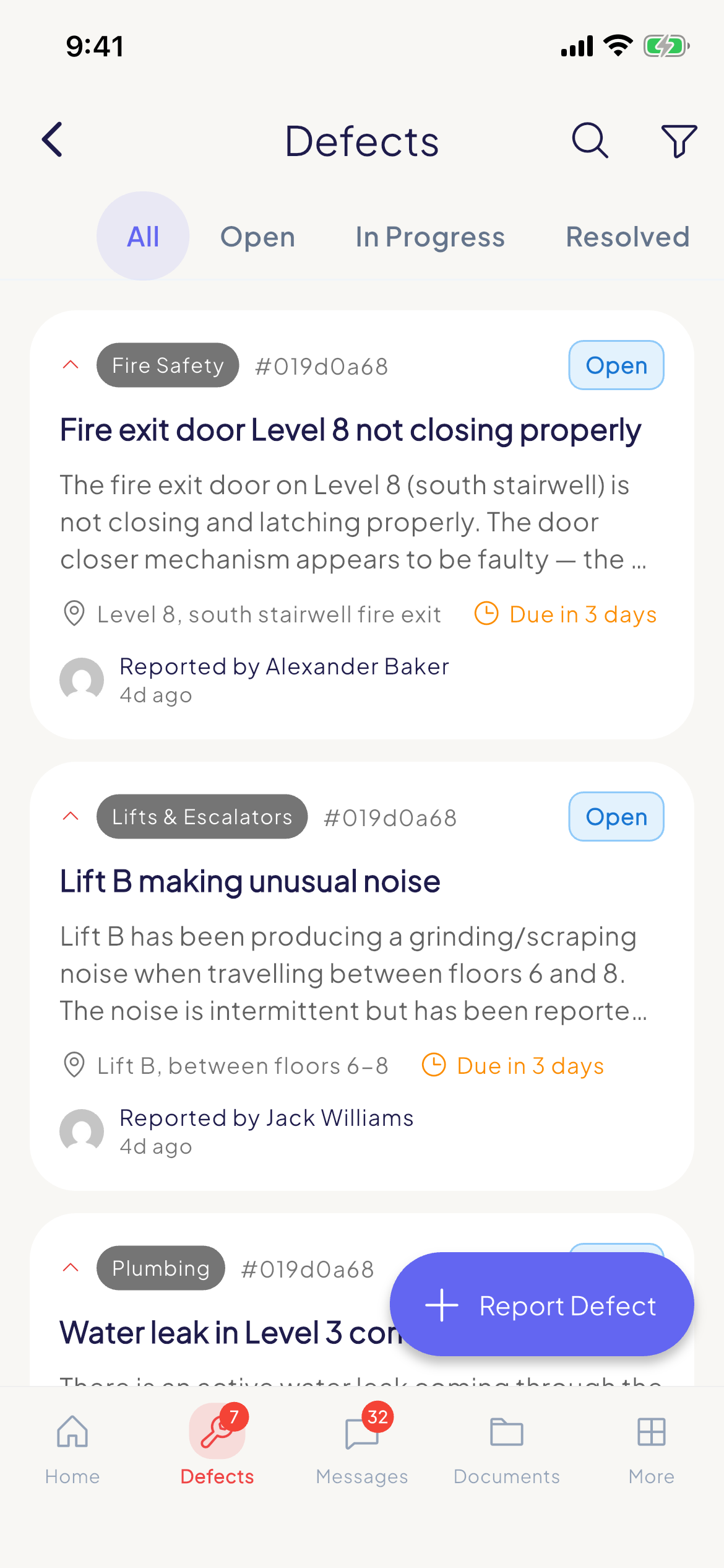 Mobile defect reporting